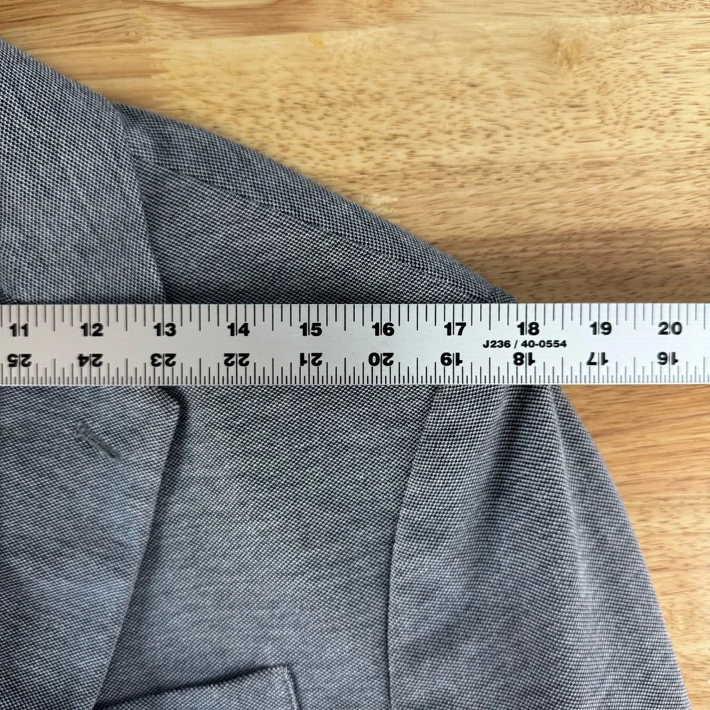 Banana Republic Mens 38 Regular Gray Slim Fit Cotton Blazer Sport Coat Jacket